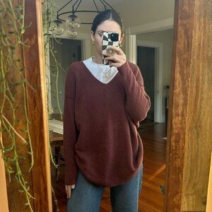 FP Womens Softly Vee Tunic Wool Blend Sweater